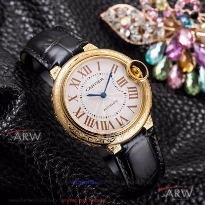 V6 Factory Ballon Bleu De Cartier 904L Yellow Gold Textured Case Automatic Couple Watch